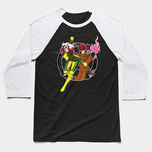 Rogue and her Beau Baseball T-Shirt by Gen Pop Art